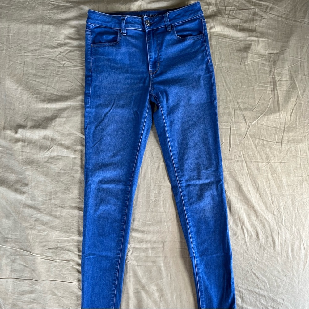 Bright Blue American Eagle Outfitters High Waisted Jeggings